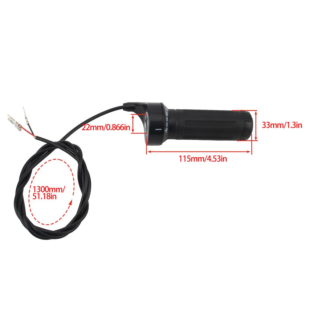 Universal Electric Motorcycle Scooter Twist Speed Throttle Grip with 3 Wires 7/8" Wire Twist Speed Control Electric Handle Grip