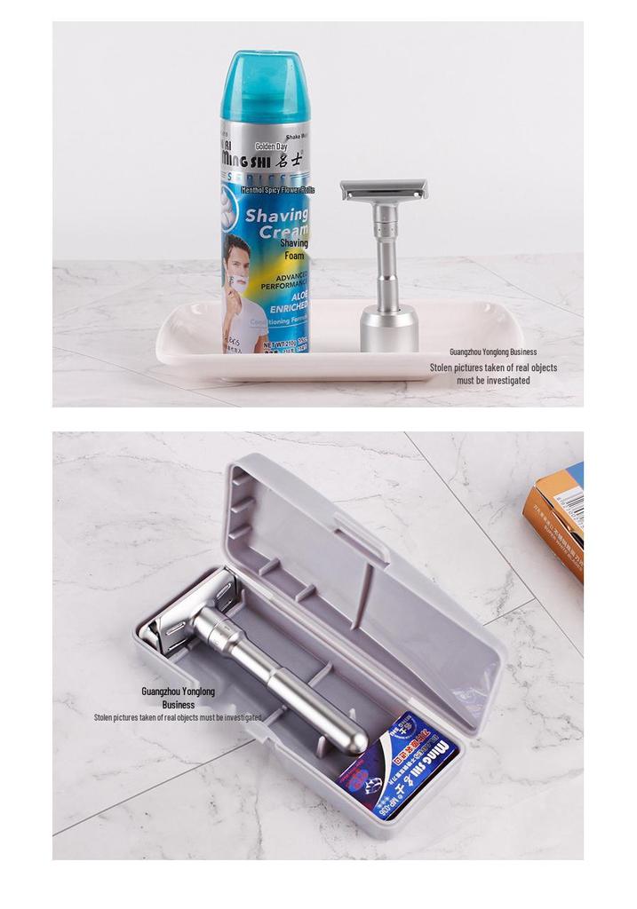 Famous Brand Adjustable Men's Manual Razor - Upgraded, Washable Stainless Steel, Double-Sided Blade