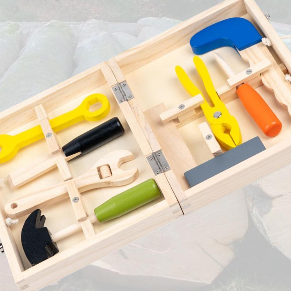 Children's Wood Montessori Early Educational Tool Box Toy Set Pretend Play Games Household Tools Baby Toys for Kids Boys Girls