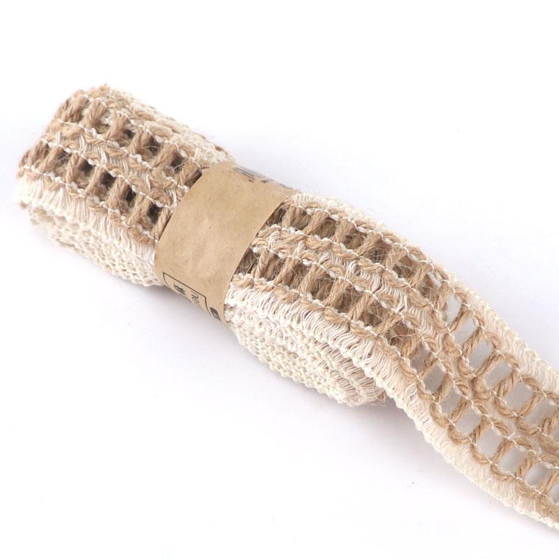 Lace Linen Roll Lace Hemp Rope Glass Bottle Decorative Rope Handmade Diy Material Weaving Wide Flat Hemp Weaving