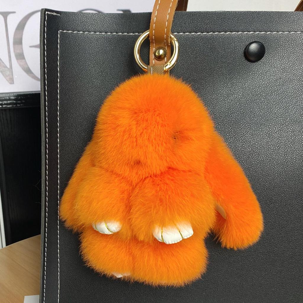 Mini Rex Rabbit Fur Pom Pom Keychain Bag Charm Keyring