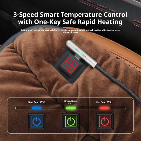 12V Heated Car Seat Cushion Comfortable Long Drive Comfort Cushion Universal Cushion for Automotive