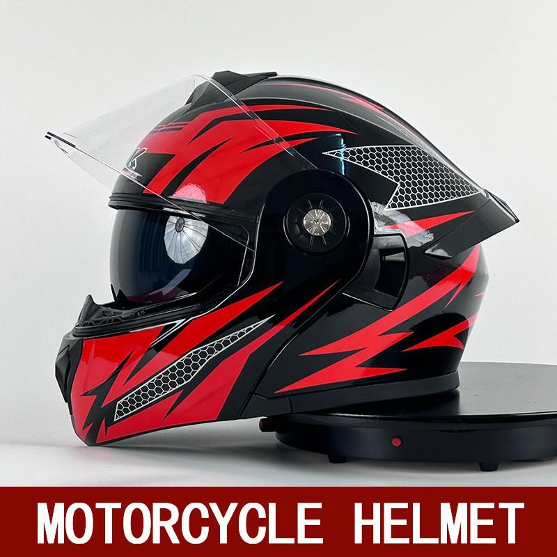 

Cross-country Full Helmet Men s Electric Bicycle Motorcycle Four Seasons With Double Lenses Women s Exposed Fashion one size