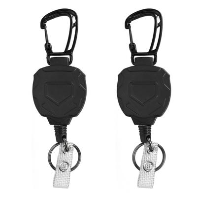 2PCS Retractable Keychain Magnetic Carabiner Belt Clip Key Ring with Retractable Stainless Steel