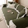 French Chenier Sofa Cushion with Skirt Edge High-End Thick Solid Non-Slip Sofa Cover for Living Room Cozy Easy-Care Couch Covers