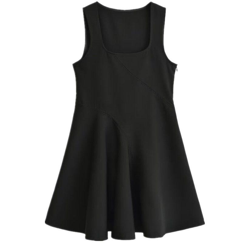 Fashion Style 2024 Autumn New Women's Clothing Easiest for Match Wide Swing Round Neck Sleeveless Mini Dress 8833707