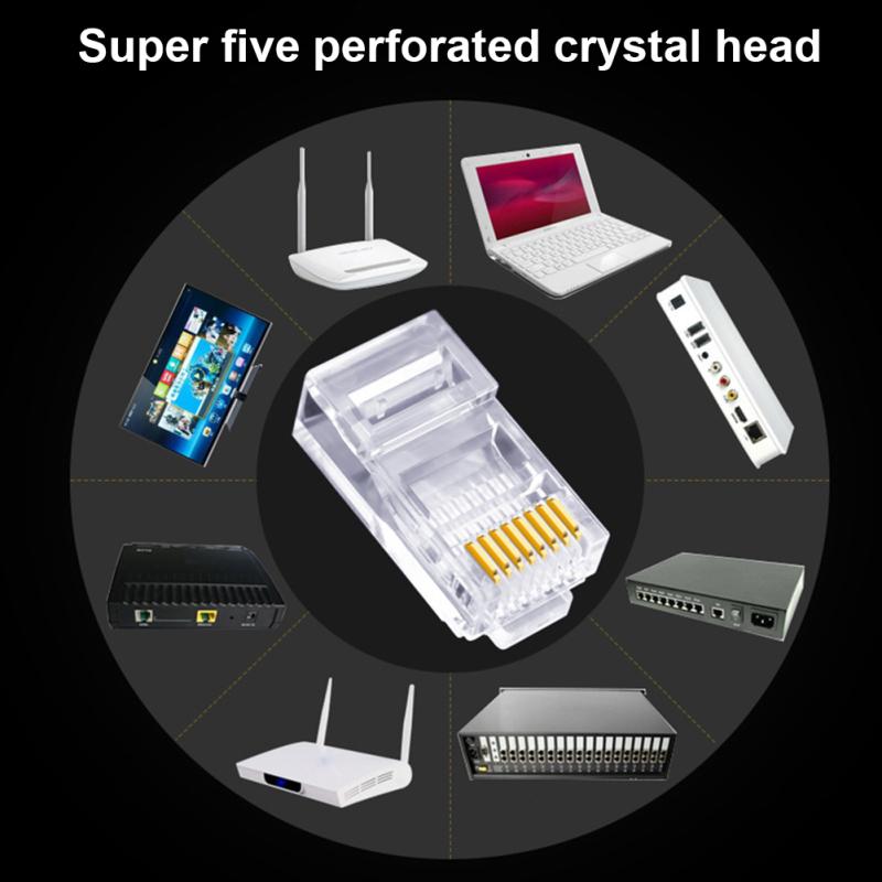 Vergoldeter Rj45 Cat5-Anschluss 8P8C UTP-Netzwerkkabel Crystal Head Shielded Ethernet Modular Plug