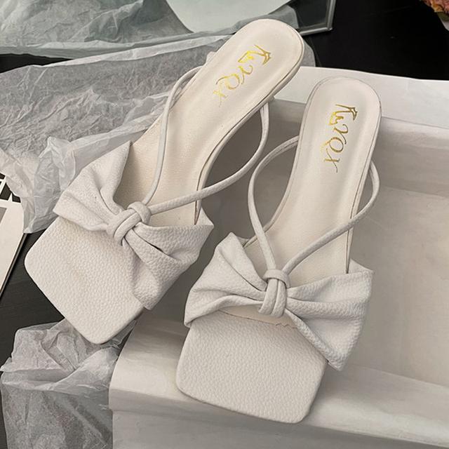 Sandály s otevřenou špičkou, nový trend, střední podpatek, dámské pantofle, ležérní plážové nazouváky, dámské žabky, letní módní dámské sandály