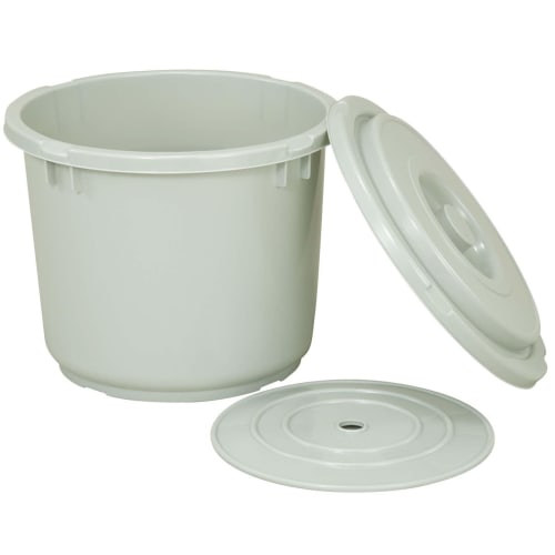 TONBO Shinki Gosei Pickle Container with Lid, 15-inch, Gray, Diameter 33.5cm X Height 28cm, Made In Japan