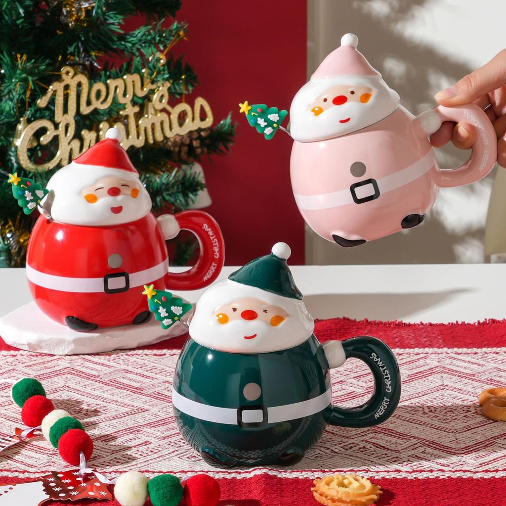 Christmas Gifts Creative Gifts Ceramic Mugs Large Capacity Business Men'S And Women'S Gifts Santa Claus High Value