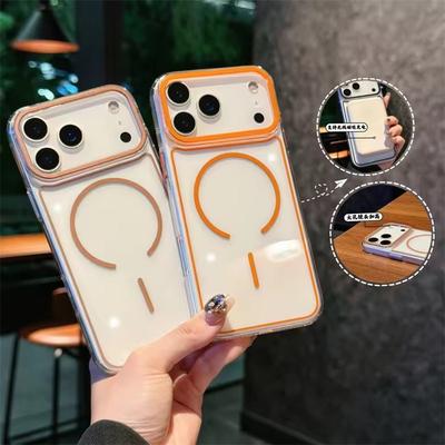 Luksus Magnetisk Trådløs Lading For Magsafe Deksel for iPhone 17 Air 16 15 Pro Max 17 15 16 Pro Bakdeksel Gjennomsiktig Deksel