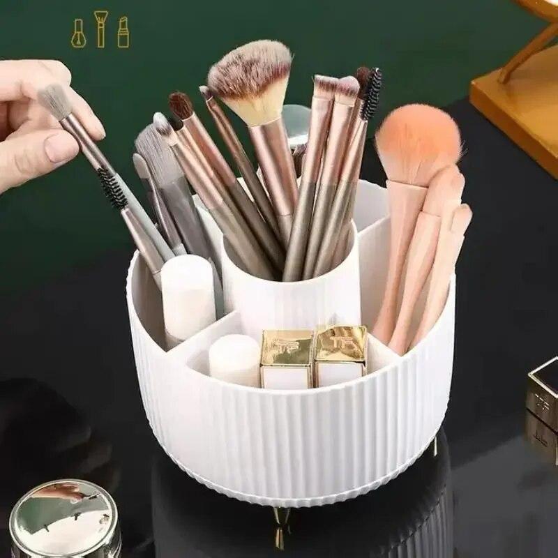 Rotierende Aufbewahrungsröhre für Make-up-Pinsel auf dem Schreibtisch, Kosmetik-Organizer, Heimgebrauch, Kamm, Eitelkeit, Lidschattenpinsel, Lippenstiftbox, Stifthalter