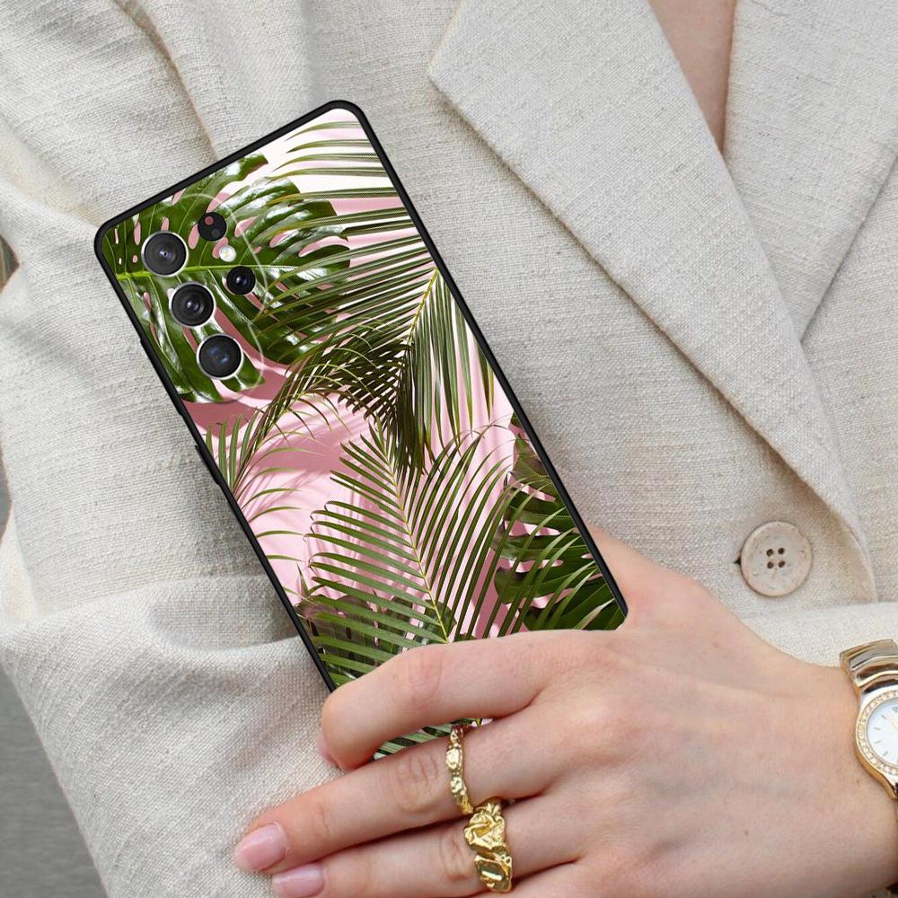 Tropical Palm Tree Banana Leaf Cell Phone Case for Samsung Galaxy S26 Ultra S25 S24 S23 S22 S21 S20 Note10 Cover