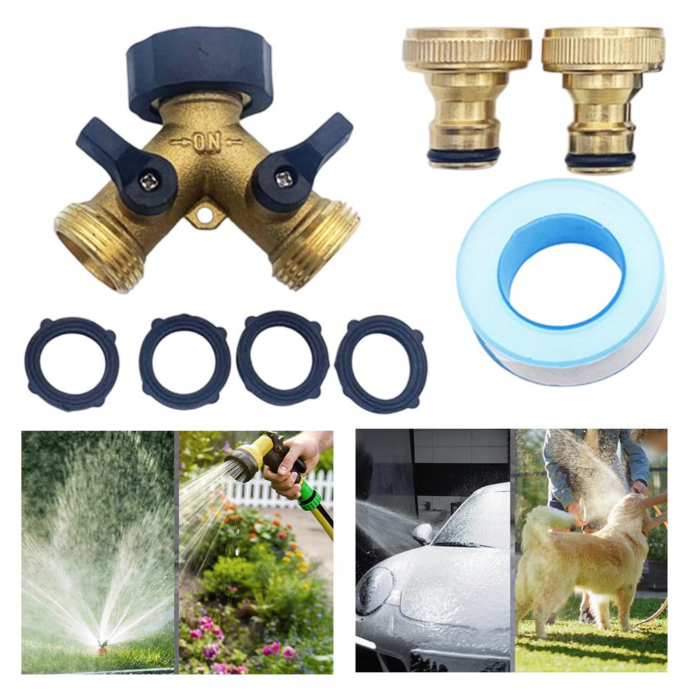 Heavy Duty Hose Fitting For Garden Brass Hose Splitter Efficient Water Use Hassle-Free Watering Independent Water Control