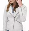 Handmade Stylish Biker Motorcycle Women's White Jacket Genuine Lambskin Leather