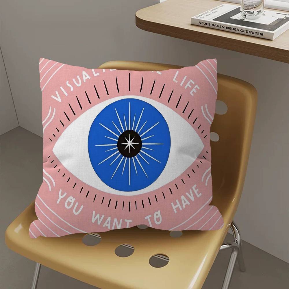 A-Abstract Eye Shapes Hand Moon Pillow Cover Sofa Cushion Cover Home Room Decoration Children Gift
