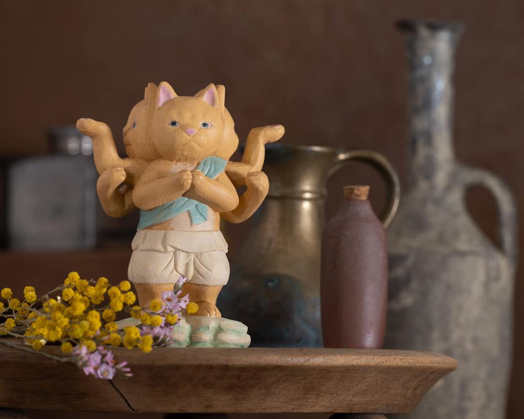 Cat Buddha Ashura Sculptor supervised by Butsuya Sakai Buddha beckoning ornament - - statue, talisman, cat, (NB Ashura)