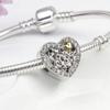 Europejski kolor srebrny ażurowe serce pszczoła miodna mama koralik Fit Charm bransoletka tworzenie biżuterii akcesoria 