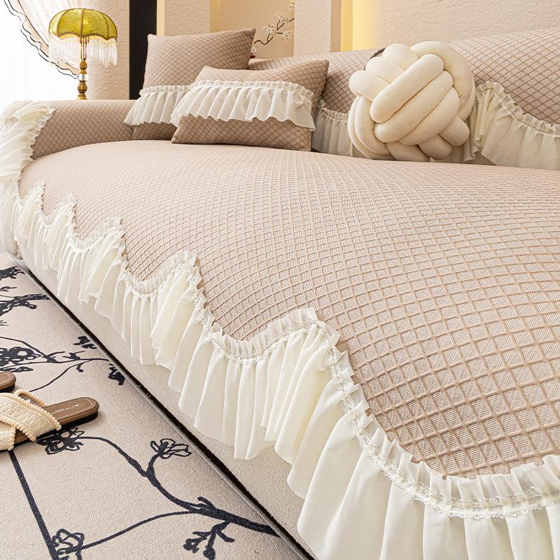 New Irregular Straight Row Sofa Seat Cushion Non-Slip Ice Silk Sofa Cover Cover Cloth Summer Special-Shaped Sofa Cushion