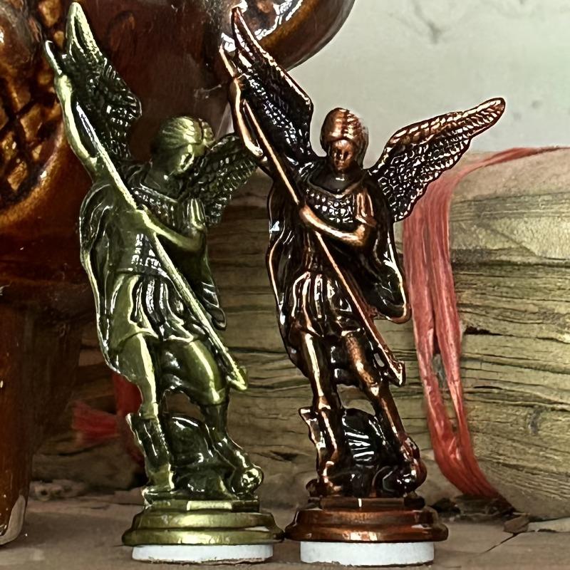A Zinc Alloy Sculpture of St Michael The Archangel Vanquishing Satan Perfect As a Guardian Statue for Your for Family Room Or Desk