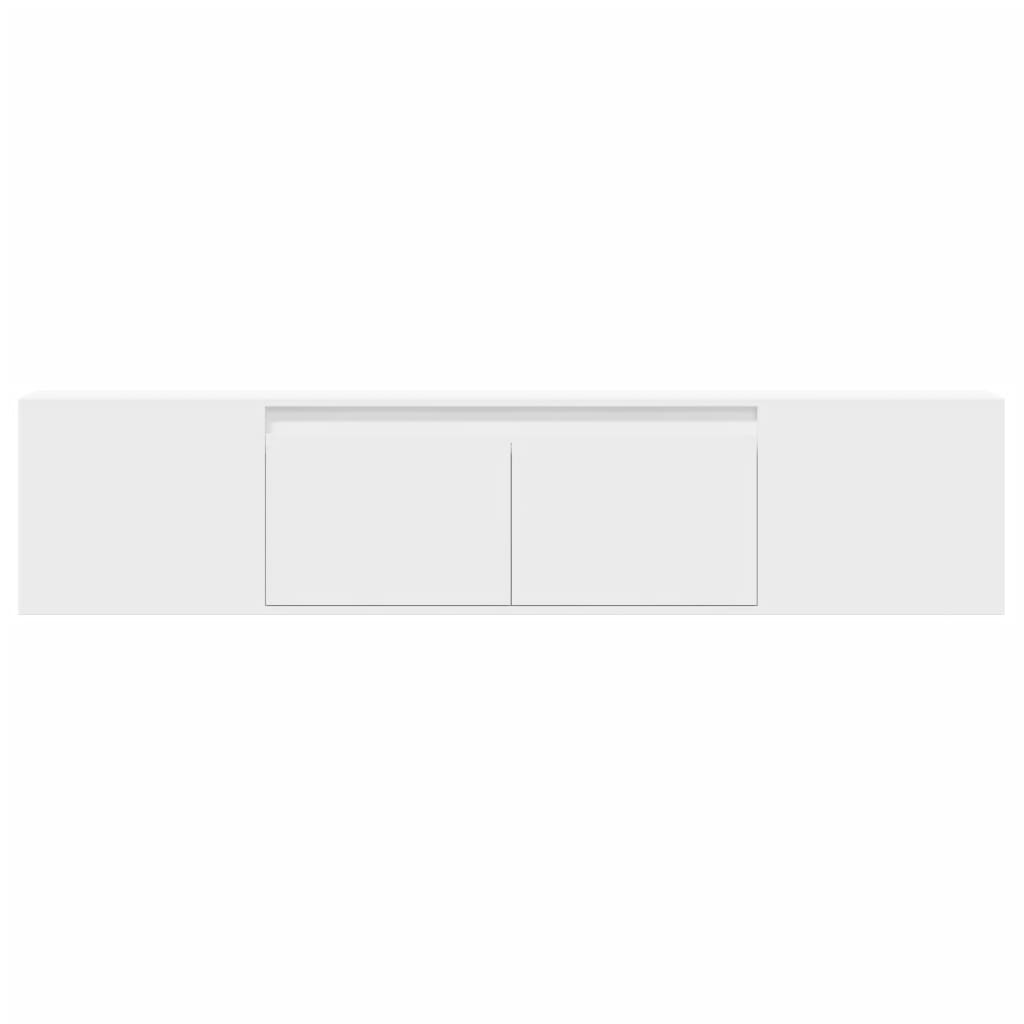 Vidaxl Ścienna Szafka Pod Tv, Z Led, Biała, 180X31X39,5 Cm