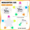 50 Star Highlighters - Inspirational "You Are a Star" Multi-colored Fluorescent Markers In 5 Vibrant Colors (pink, Blue, Green, Yellow, Orange)