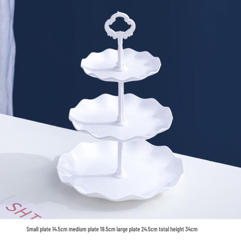 Luxusní vícepatrový stojan na ovoce a občerstvení: Třípatrový držák na dezerty a cukroví do obývacího pokoje