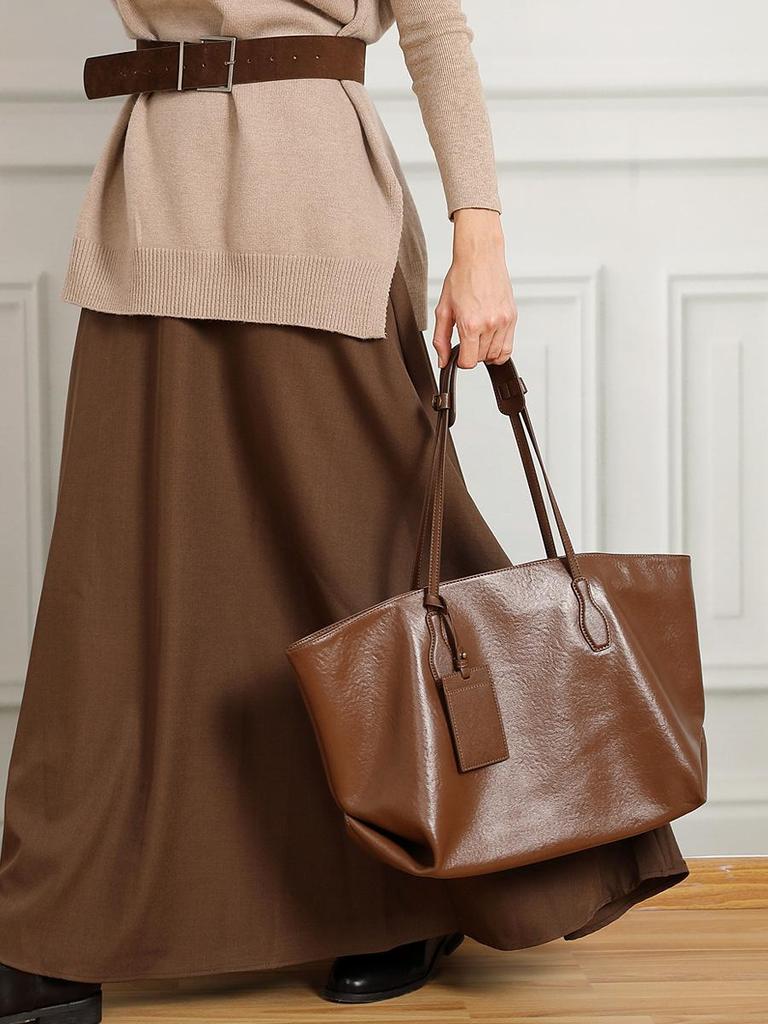 2026 Luxury Woman Shoulder Bag Soft Leather Large Capacity Square Fashion Tote Bag Korean Fashionable Handbag Shopping Underarm Bags