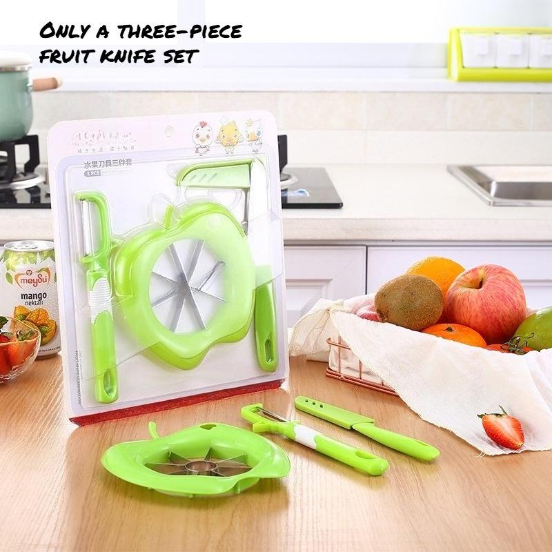 Fruit Slicer Peeler Three Piece Set Kitchen Multifunctional Small Tool Stainless Steel Apple Peeler