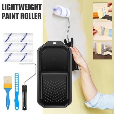 Rulli in Microfibra per Pittura con Vaschetta per Pittura Design Ergonomico dell'Impugnatura Multiuso Facile da Usare Set di Pennelli per Pittura con Rullo Piccolo