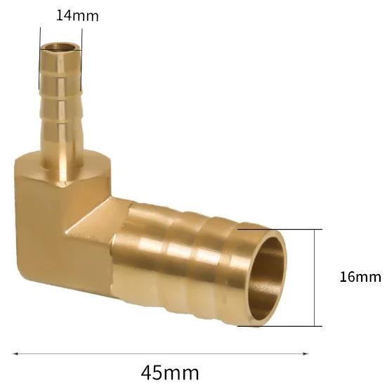4 6 8 10 12 14 16 19 mm Schlauchstutzen 90 Grad Winkel Reduzierstück Messing Schlauchanschlussstück Verbinder Haus Garten Wasser Luft Öl