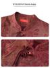 Stylish Summer Jacquard Shirt for Middle-Aged & Elderly Women - Plus Size, Nine-Sleeve, Stand-Up Collar, New Chinese Style