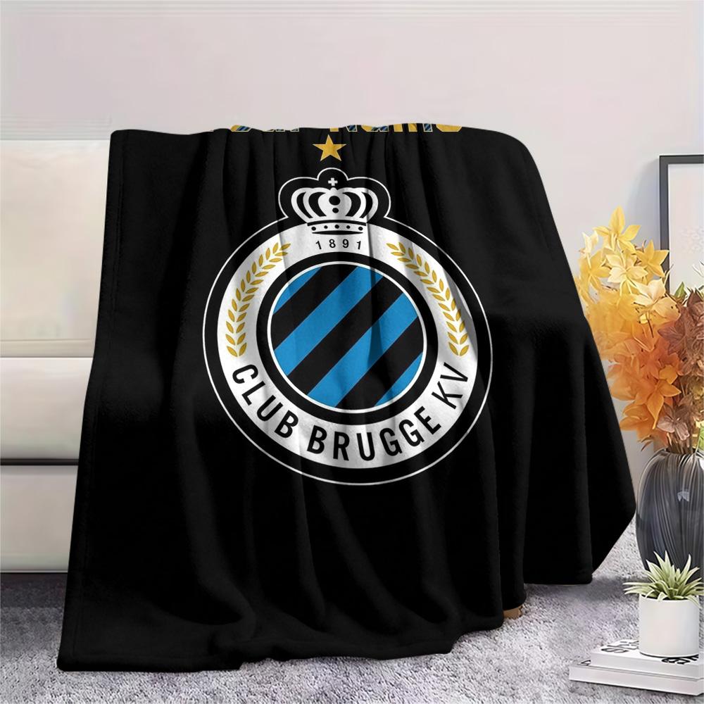 1 Stück Club Brügge Kv Wappen Benutzerdefinierter Name Gemustert Flanelldecke Geeignet für Alle Jahreszeiten Für Heimdekoration Wärme Und Komfort Geschenke Feiertagsgeschenk