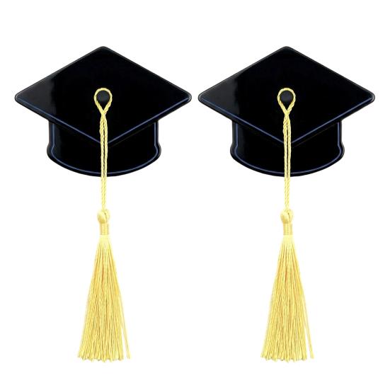 1/2Pcs Hair Clip Mini Graduation Hat Tassel Hairpin with Sturdy Claw Clip Graduation Party Photo Hair Accessory