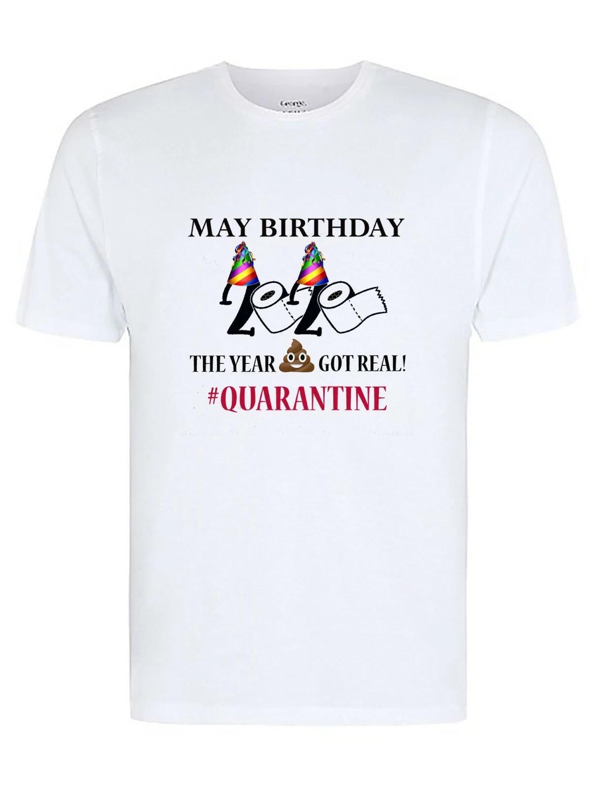 Customised Birthday Quarantine Poop emoji/Toilet Roll T-Shirt, Quarantine (MAY) 4XL