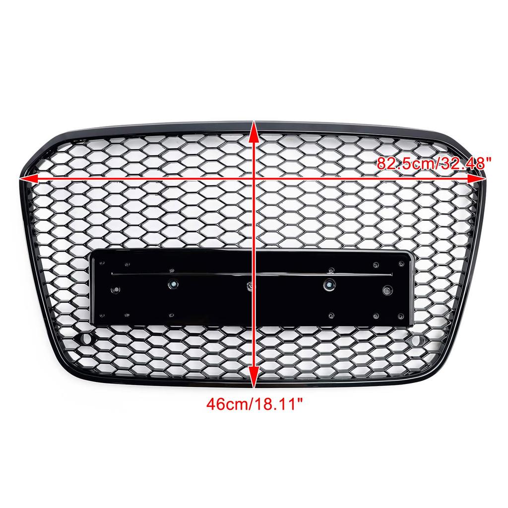 RS6 Style Honeycomb Front Bumper Grille Grill Fit A6 C7 S6 2012-2015
