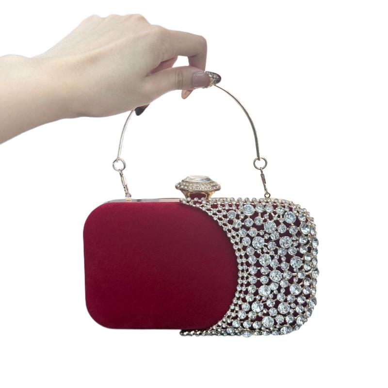 Retro Diamond Embedded Evening Clutch Bag for Women Versatile Dr Handbag Ele Par Accory Hard Ell Small Size