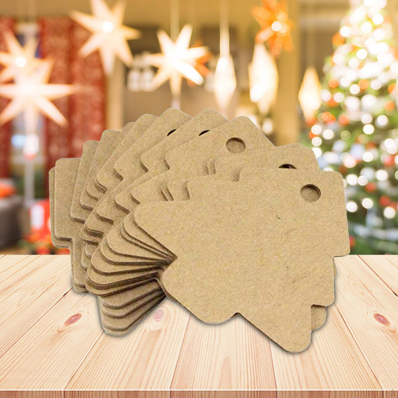 

50 штук рождественских тематических бирок подвесная бирка фото реквизит DIY бумажный подарок для украшения Brown