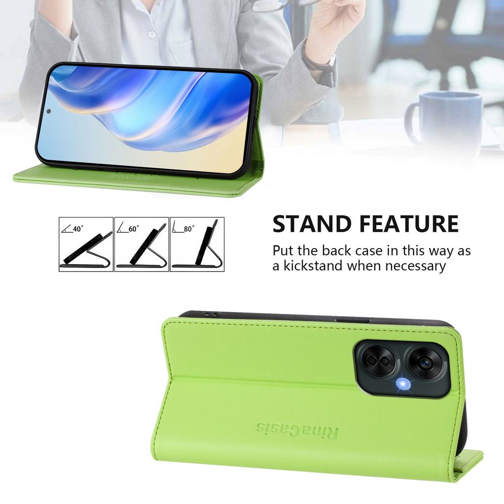 Pro OnePlus Nord N30 SE 5G/OnePlus Nord CE 3 Lite 5G Kožené pouzdro RINACASIS RC01 Kryt na telefon s RFID blokující peněženkou a stojánkem