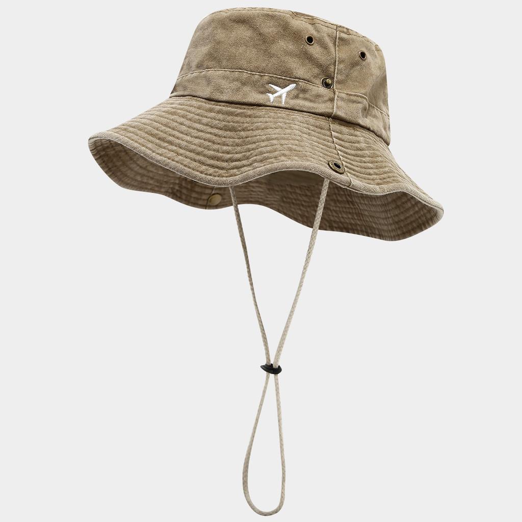 Vintage Hong Kong Style Wash Cotton Fisherman Hat With Sun Protection For Casual Outdoor Activities