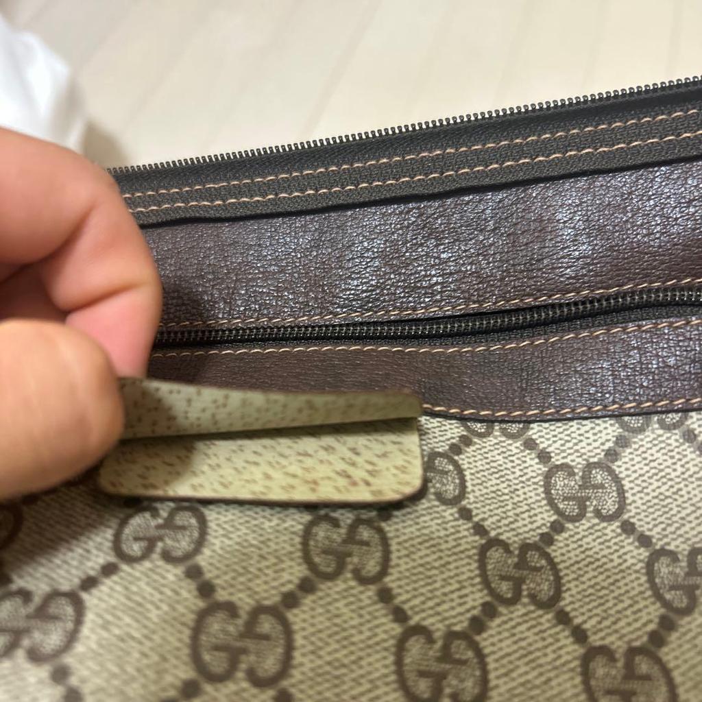 Used OLD GUCCI GG Boston Bag Sherry Line for travel