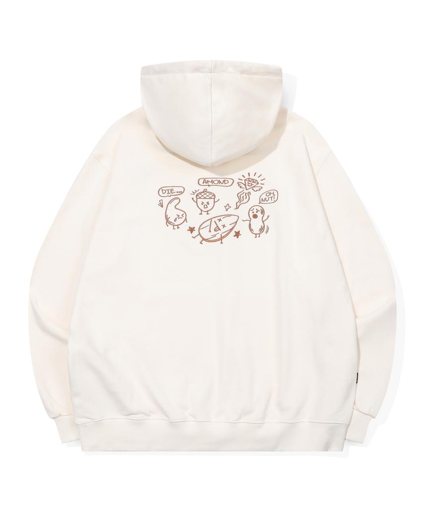 Diamond Embroidery Hoodie Cream