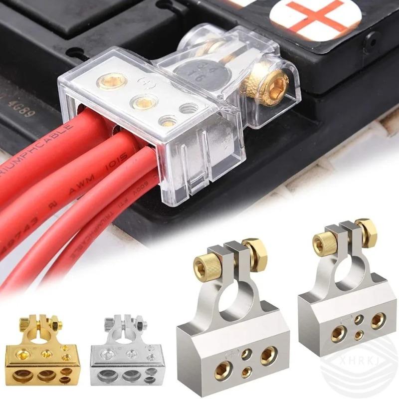 2Pcs 0/2/4/8/10 Gauge for Car Marine Auto Battery Terminal Connectors Positive & Negative with Adjustable Shims
