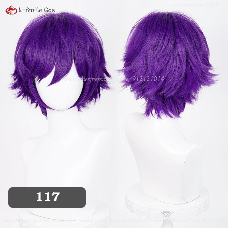 Hoge Kwaliteit Paarse Geüpgradede Omgeslagen Punten 32cm Cosplay Pruik Voor Mannen Vrouwen Halloween Cos Anime Pruik Hittebestendig Synthetisch Haar One Size purple