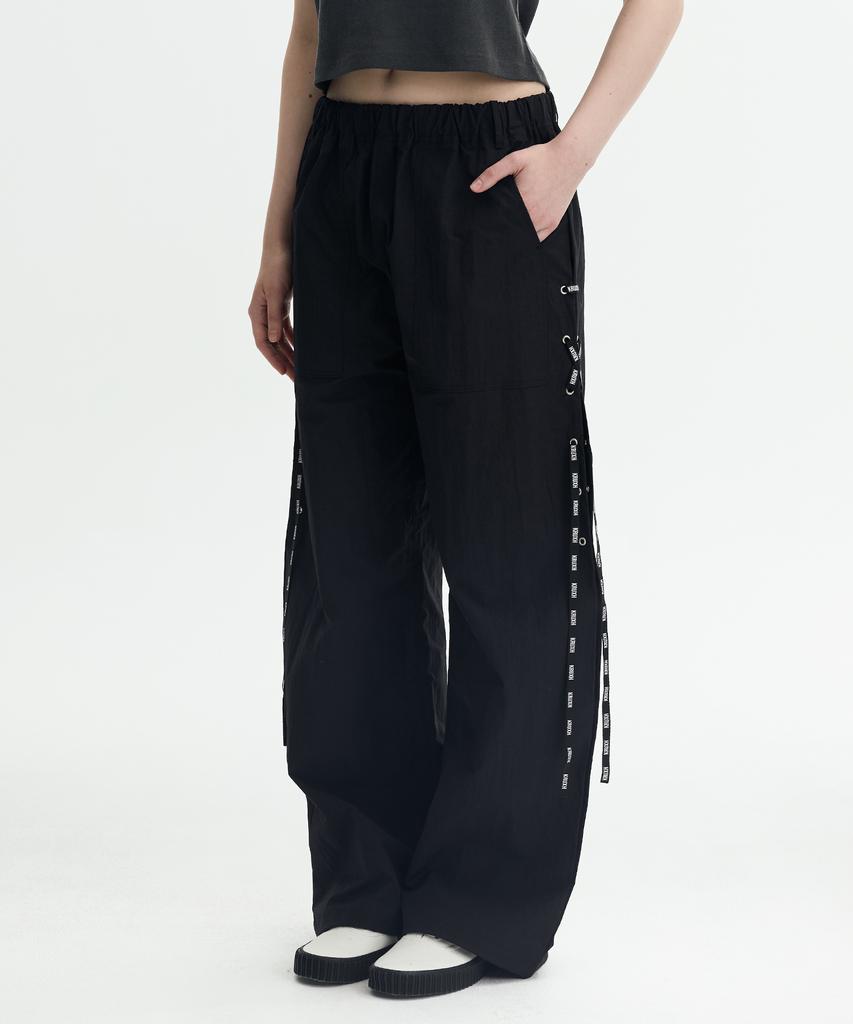 Keuleogsi Side Lace-Up Wide Pants Black