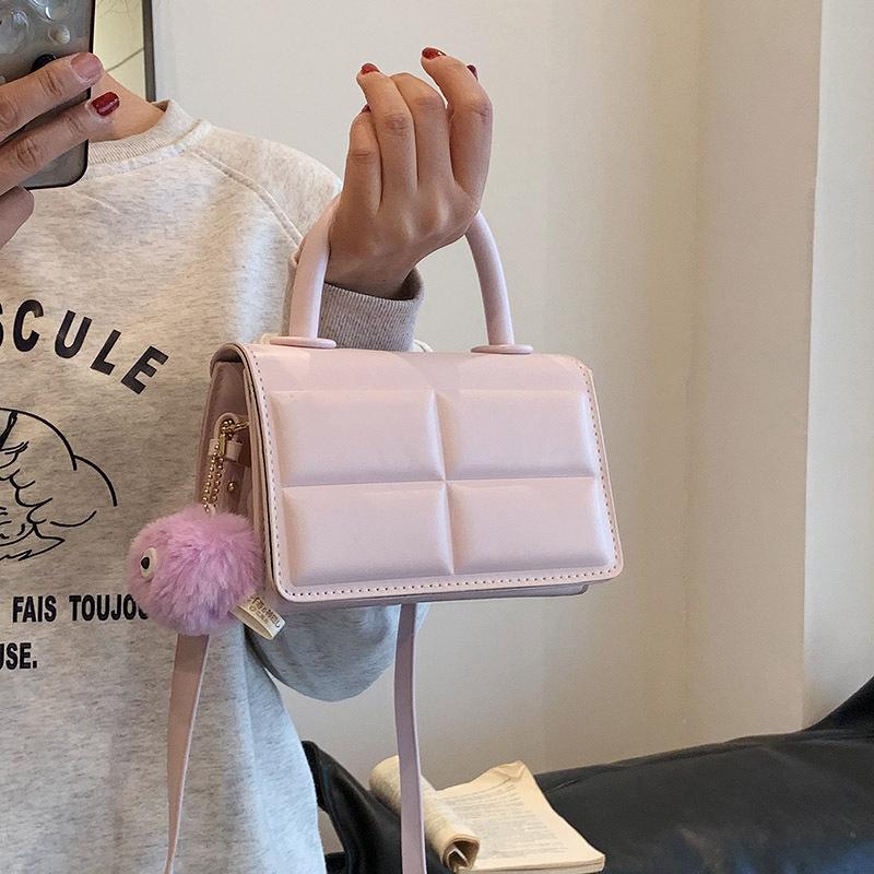 Summer New Fashion Niche Solid Color Flip Small Square Bag Portable Shoulder Oblique Span Women's Bag