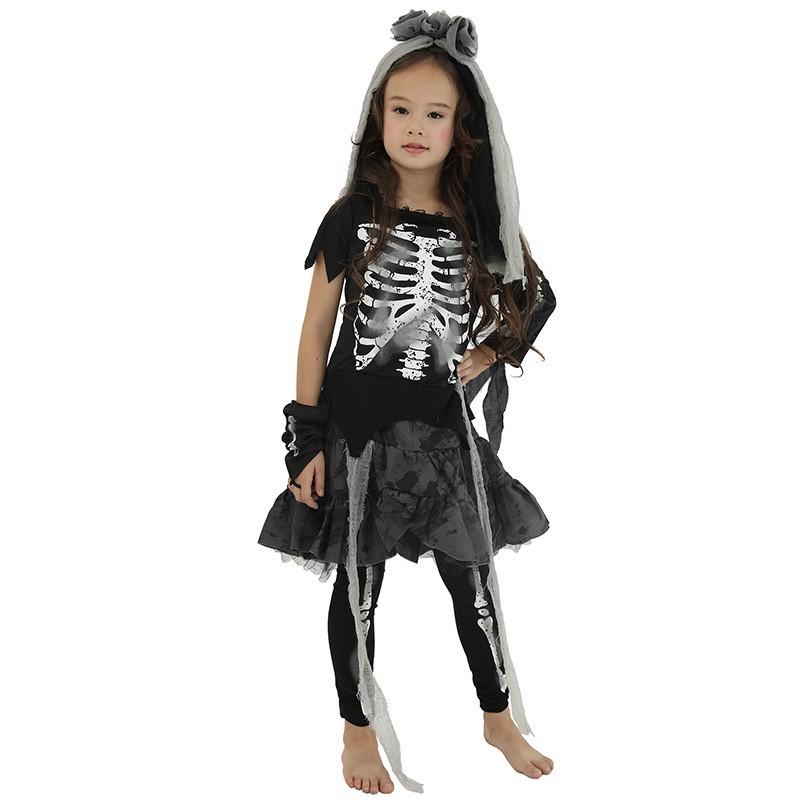 Halloween Party Multi-style Carnival Cosplay Costumes Black Gauze Skeleton Ghost Bride Zombie Outfit Bar Party