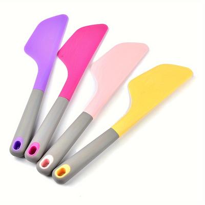 1pc Grande Spatule Grattoir en Silicone Résistant à la Chaleur Antiadhésif Outil de Cuisson avec Manche Ergonomique, Options Multicolores pour Décoration de Gâteaux, Étaler la Pâte à Pain