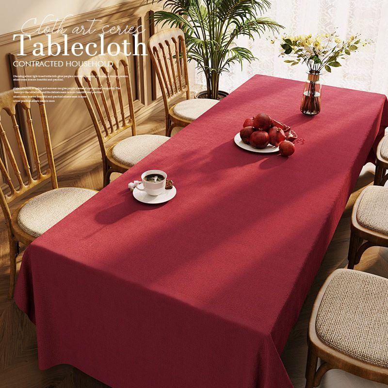 

New Chinese Style Tablecloth Cotton Linen Fabric Tea Table Zen Chinese Style Desk Coffee Table Oil-Proof Waterproof Retro National Style Tablecloth (Waterproof) Ziqi Red Tablecloth 75*75cm