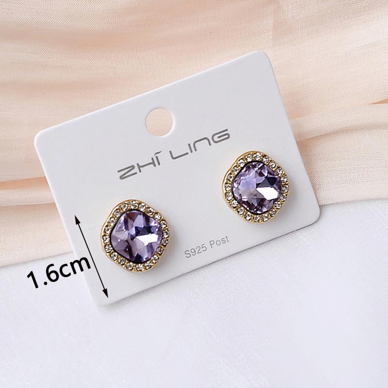 Purple Color Women Dangle Earrings Small Round Unusual Earrings Fashion Flower Butterfly Hanging Earrings Pendientes Mujer